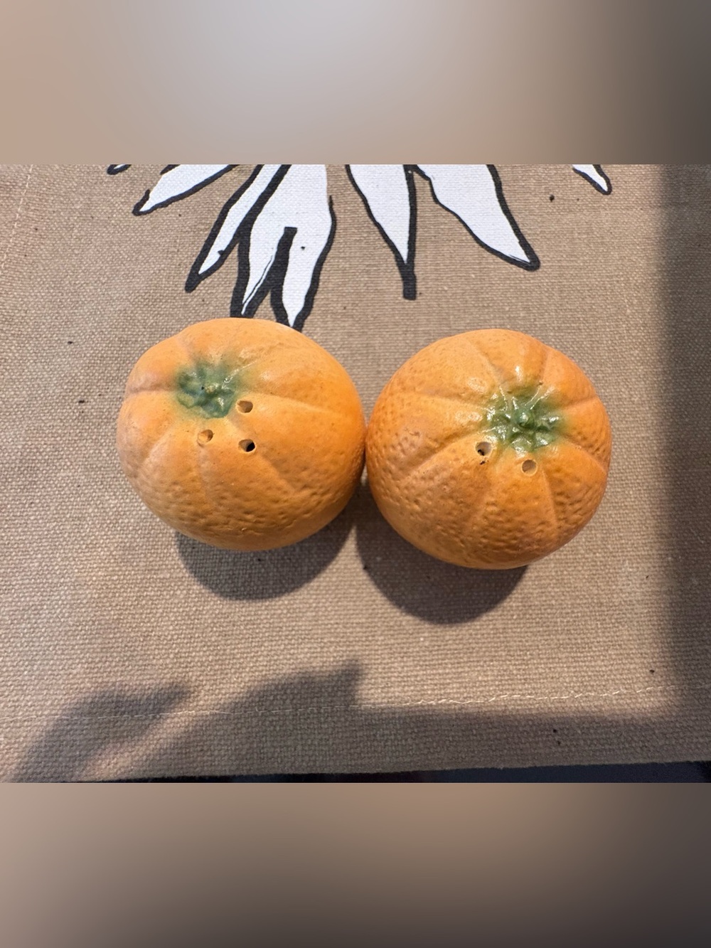 Vintage Ceramic Orange Salt and Pepper Shakers